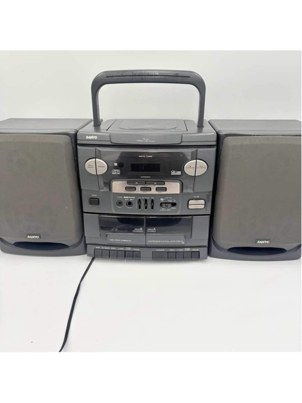 SANYO MCD-S881 Portable Stereo Boombox CD Cassette AM/FM Radio Tested